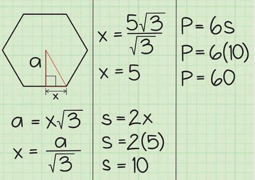 計算已知的邊心距的正六邊形面積的方法