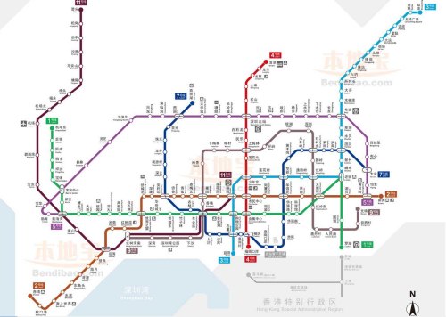 2019深圳最新地鐵線路圖 最全最新