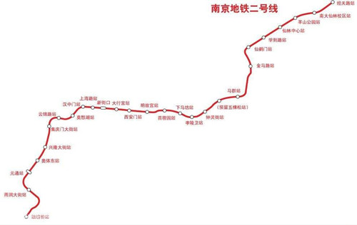 南京地鐵2號(hào)線線路圖2019 南京地鐵線路圖最新