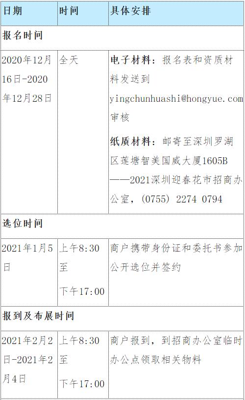 2021深圳迎春花市中心會場節(jié)慶活動攤位招商手冊