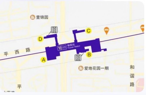 深圳地鐵16號(hào)線愉園站位置+出入口